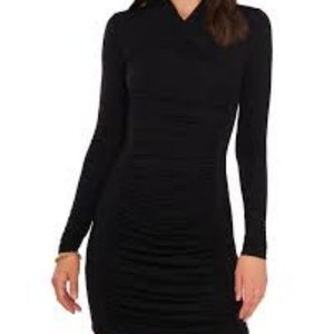 NWT Vince Camuto Black Ruched Front Dress L Firm Price